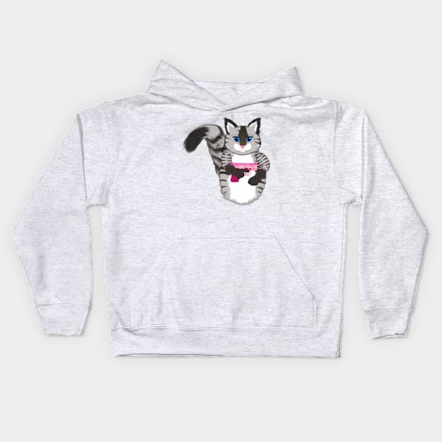 Pink Pistol Packing Pussy Kids Hoodie by CounterCultureWISE